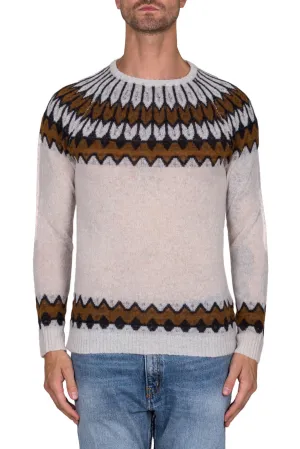 Jacquard Crew-Neck Wool Jumper