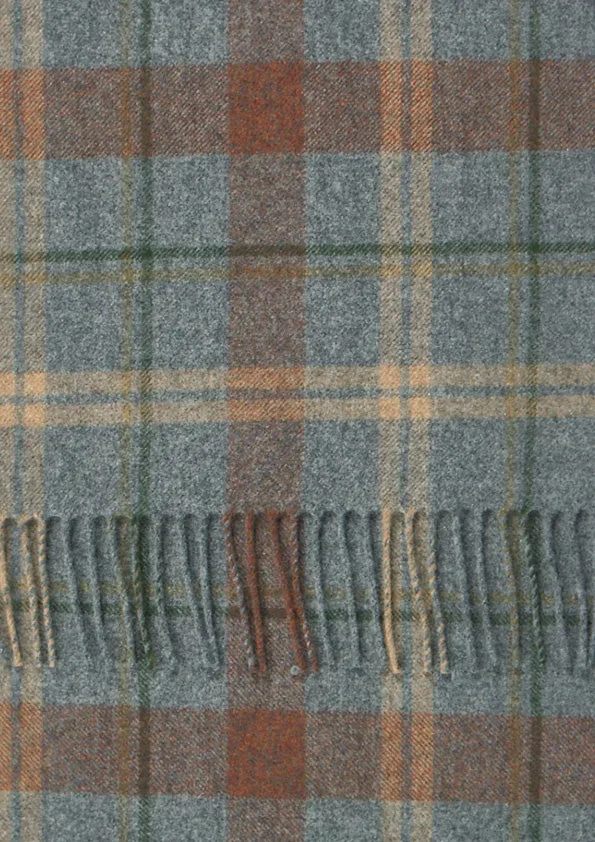 Joshua Ellis Grey Escorial Featherweight Plaid Scarf