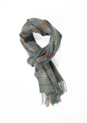 Joshua Ellis Grey Escorial Featherweight Plaid Scarf