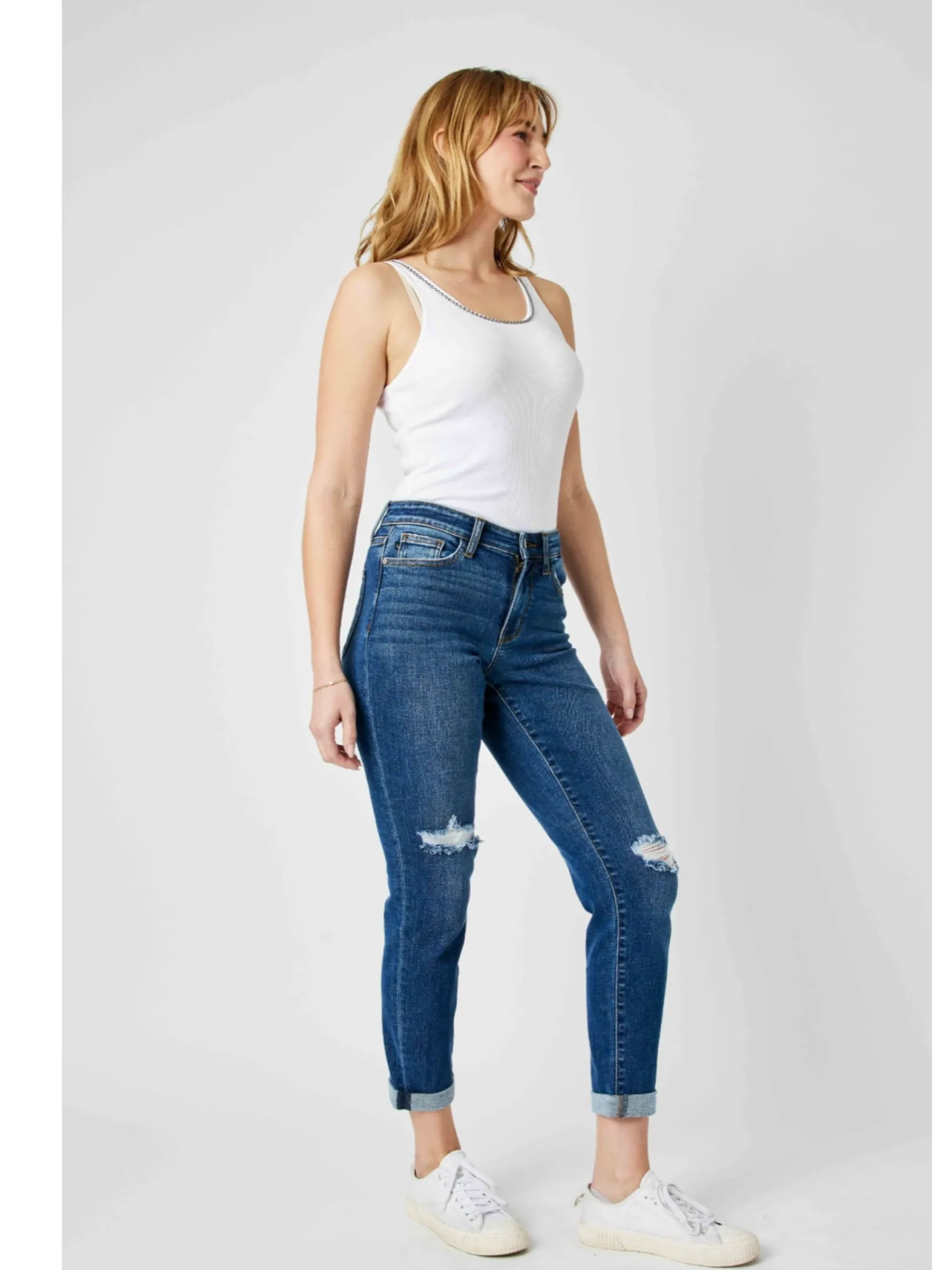 JUDY BLUE MID RISE DESTROY SLIM