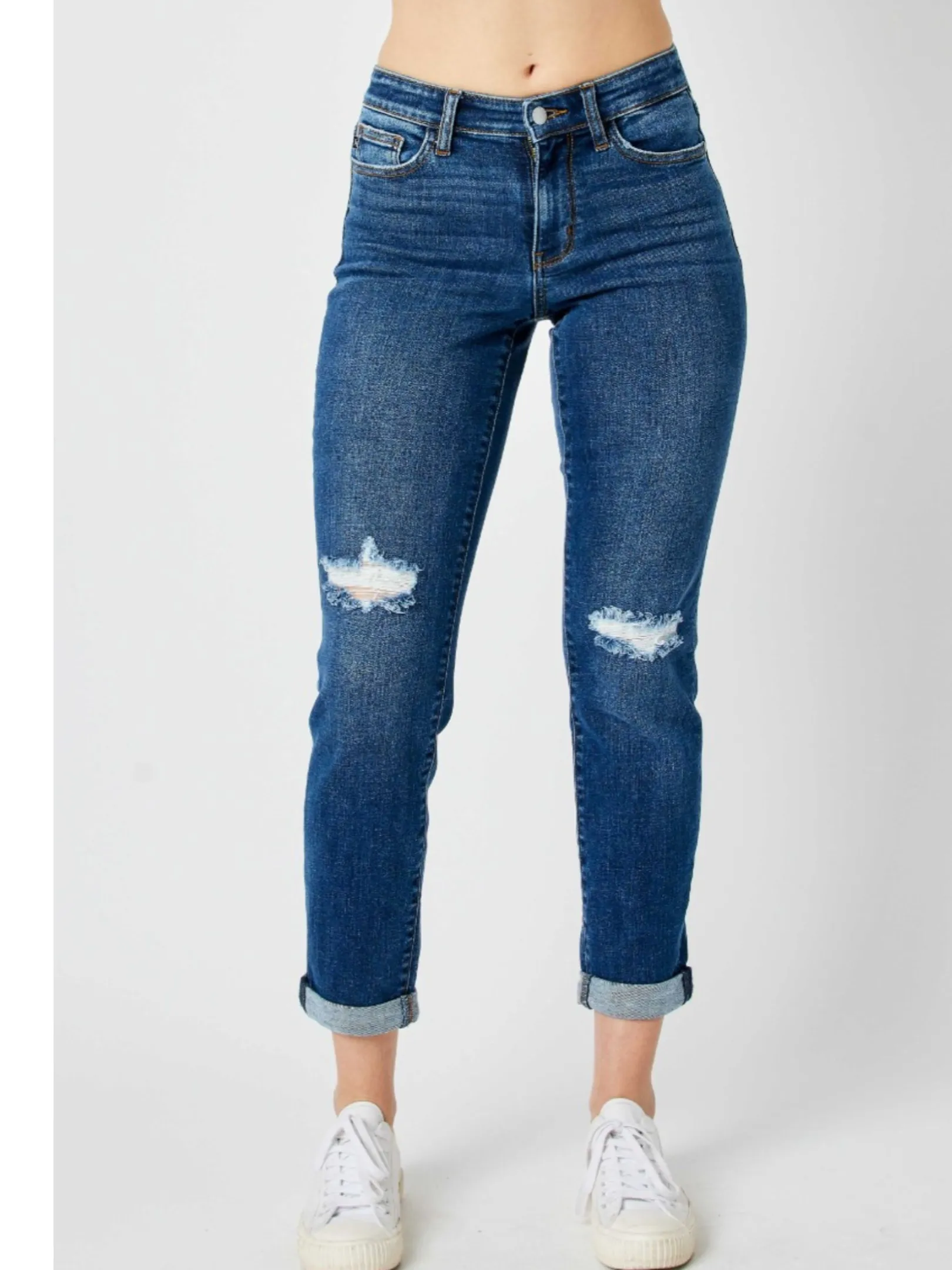 JUDY BLUE MID RISE DESTROY SLIM