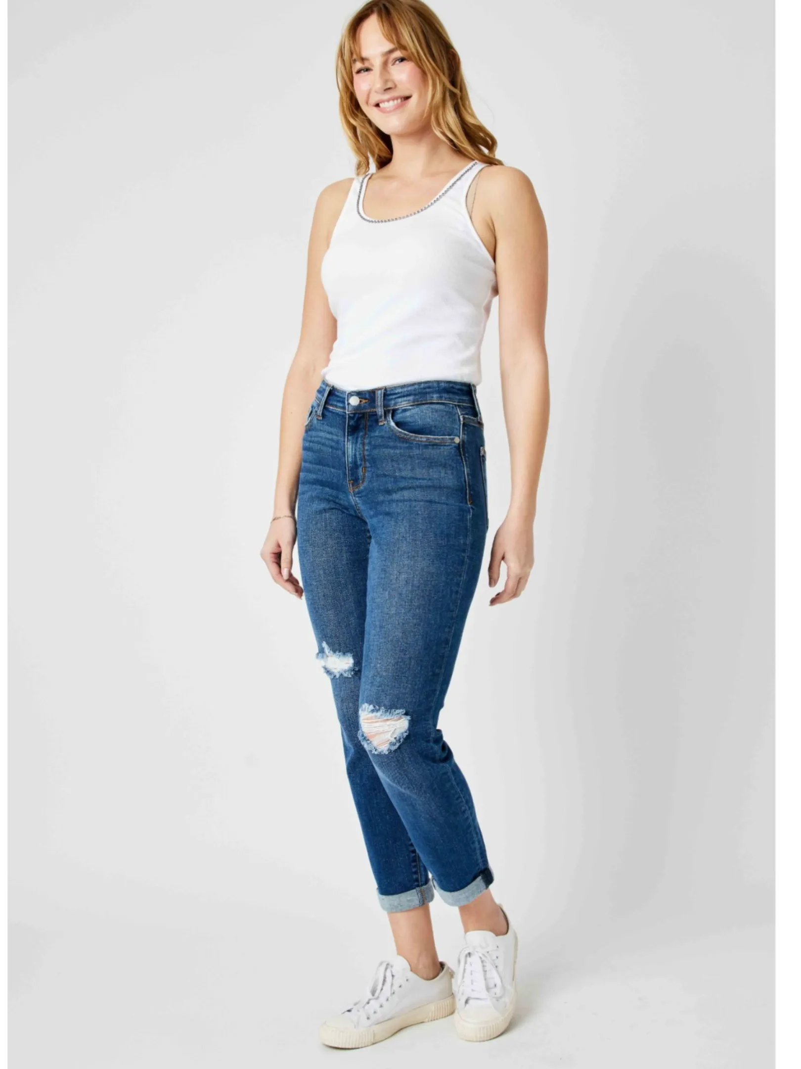 JUDY BLUE MID RISE DESTROY SLIM