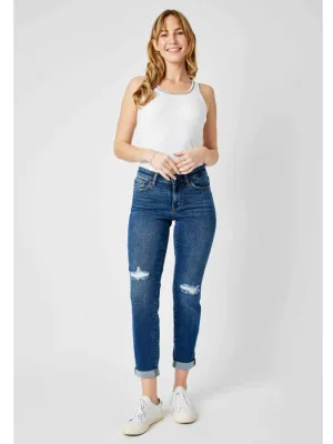 JUDY BLUE MID RISE DESTROY SLIM
