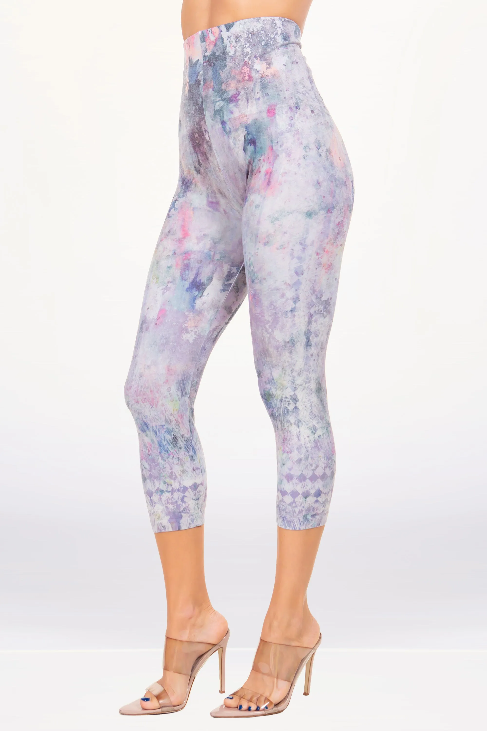 Lilac Harlequin Printed Leggings