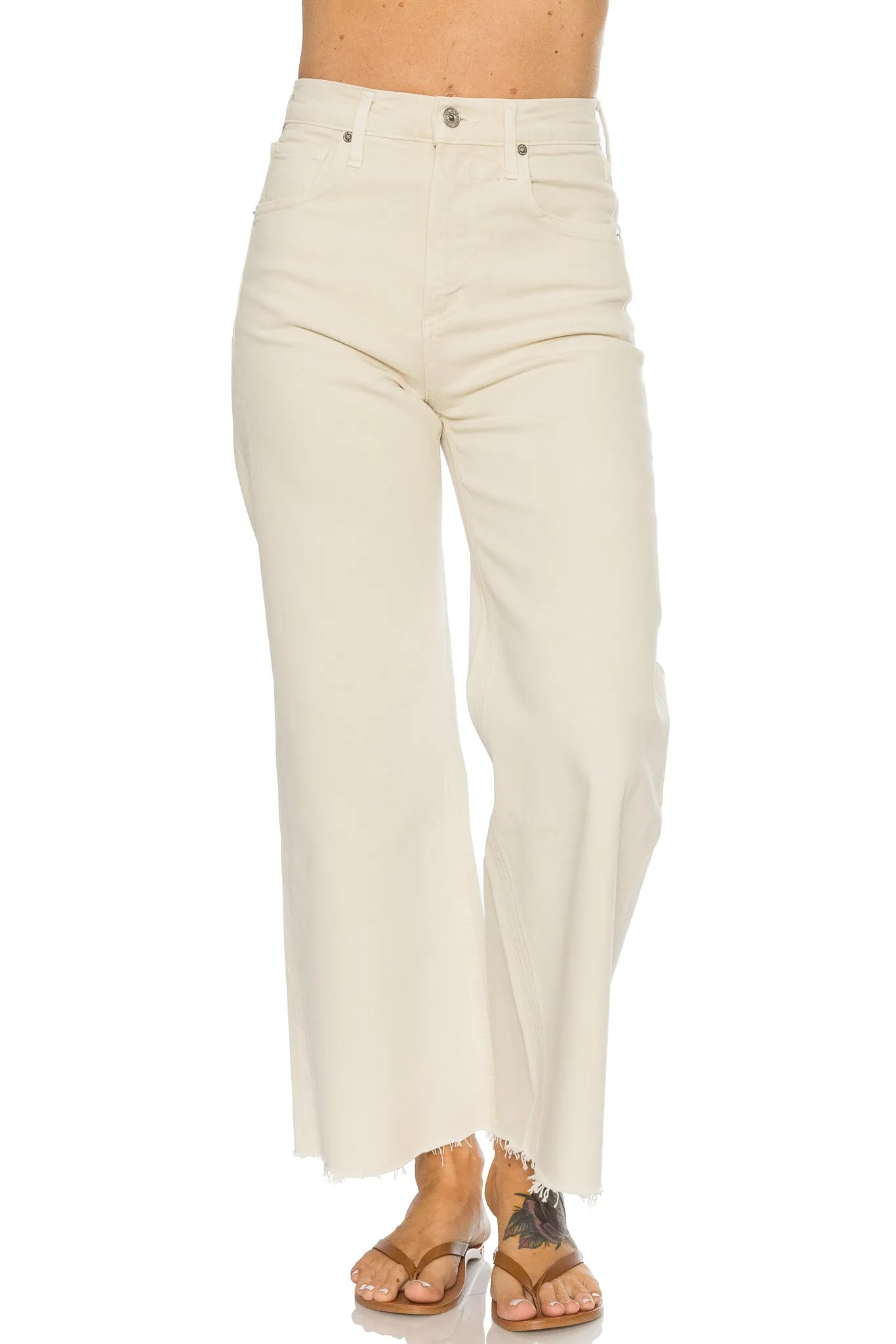 Lyra Crop Wide Leg in Almondette