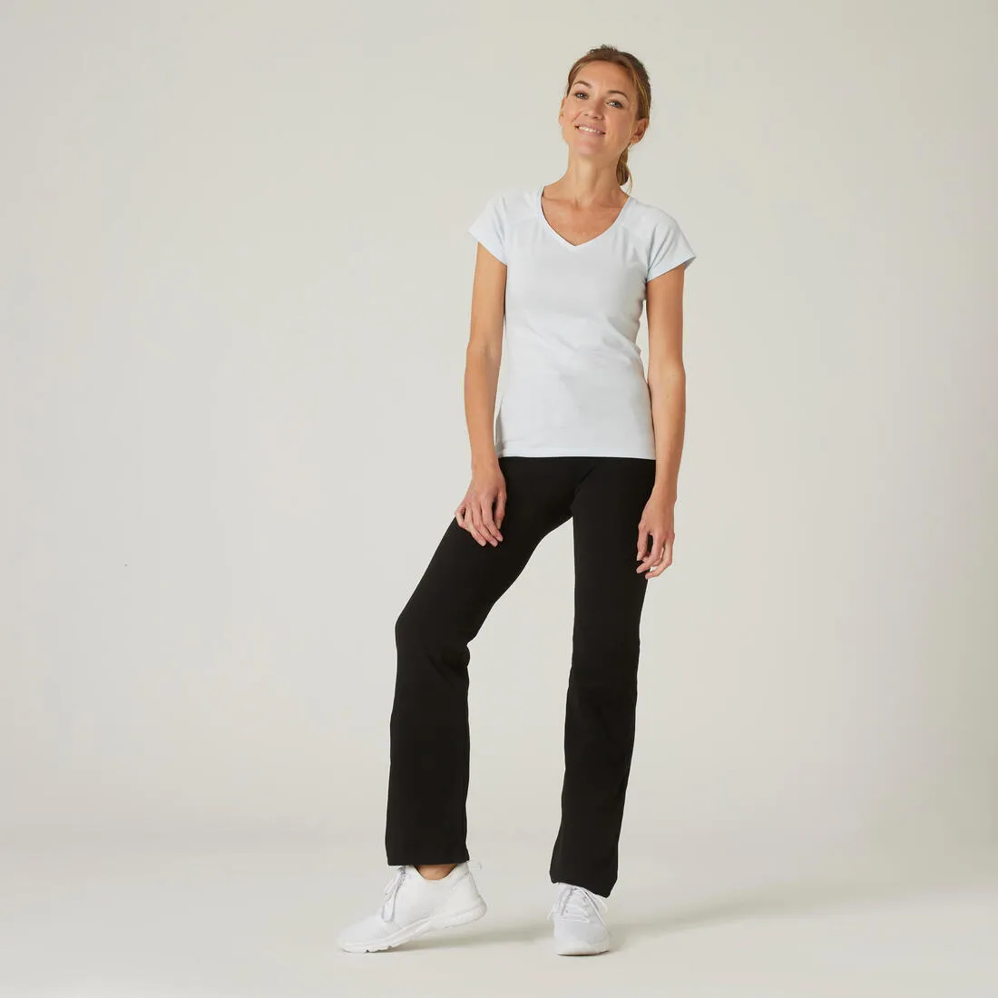 Malla legging largo fitness algodón recto Mujer - Fit  500