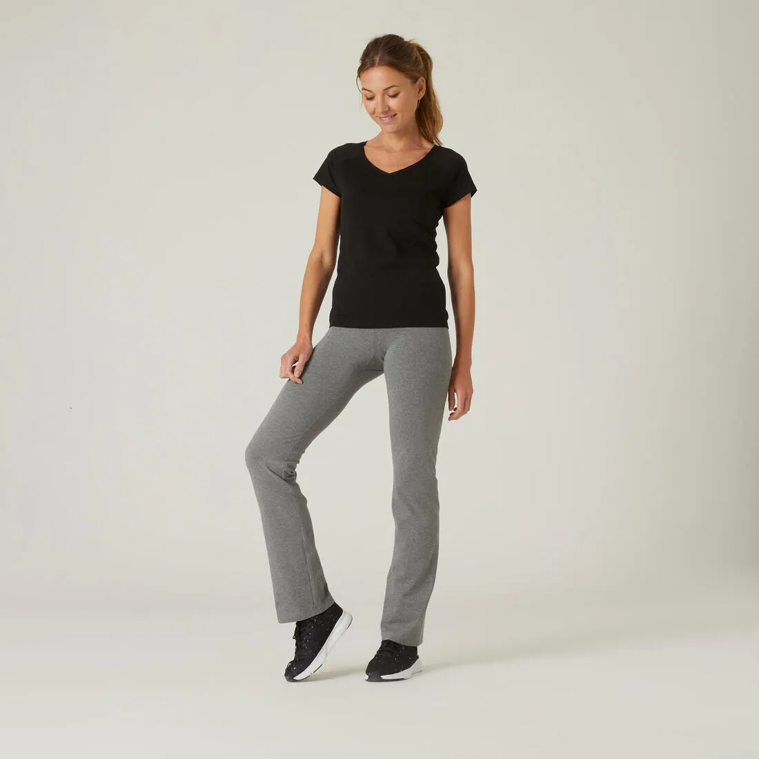 Malla legging largo fitness algodón recto Mujer - Fit  500