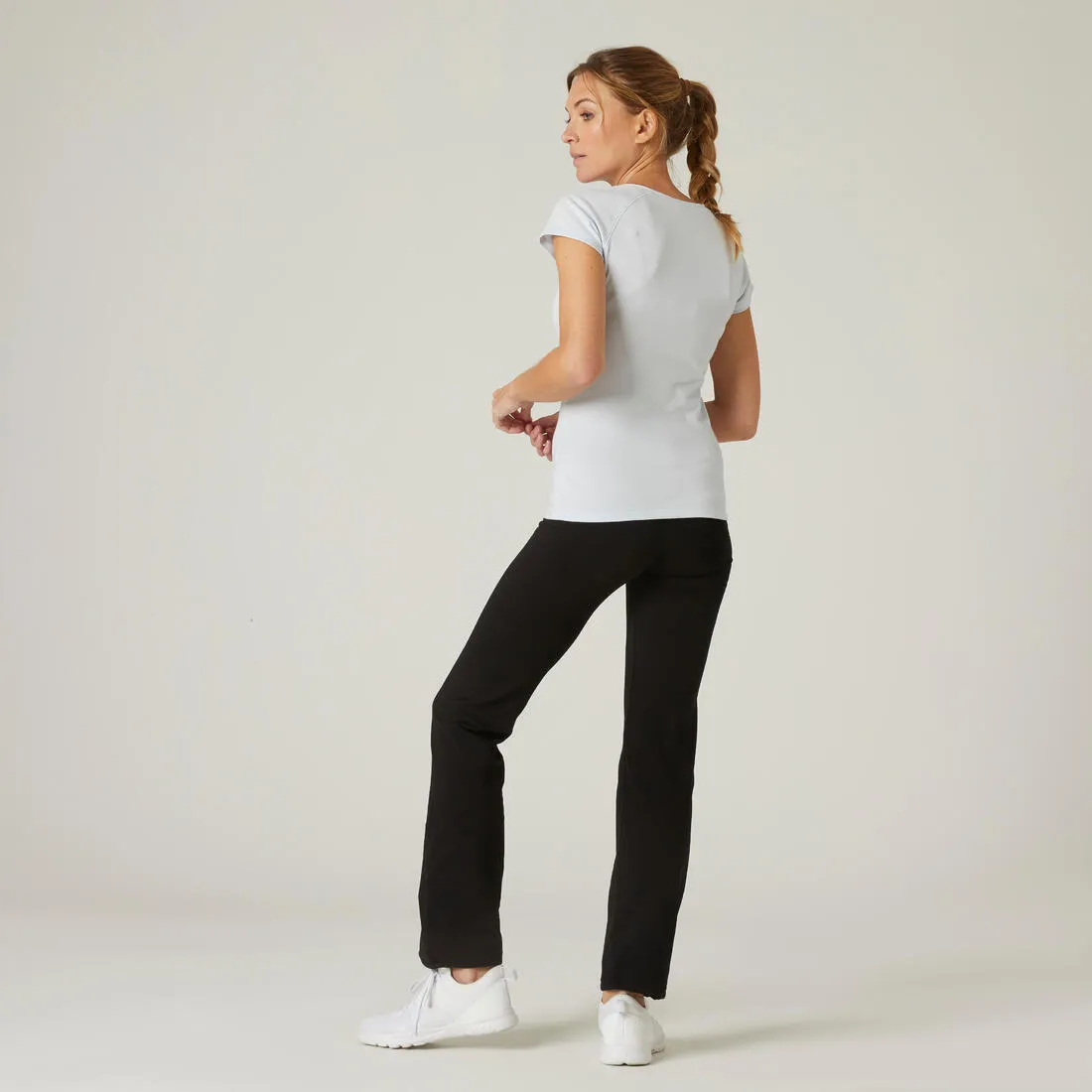Malla legging largo fitness algodón recto Mujer - Fit  500