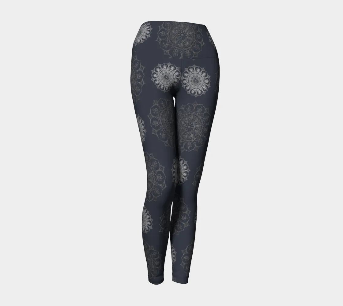 Mandala Gray Yoga Leggings