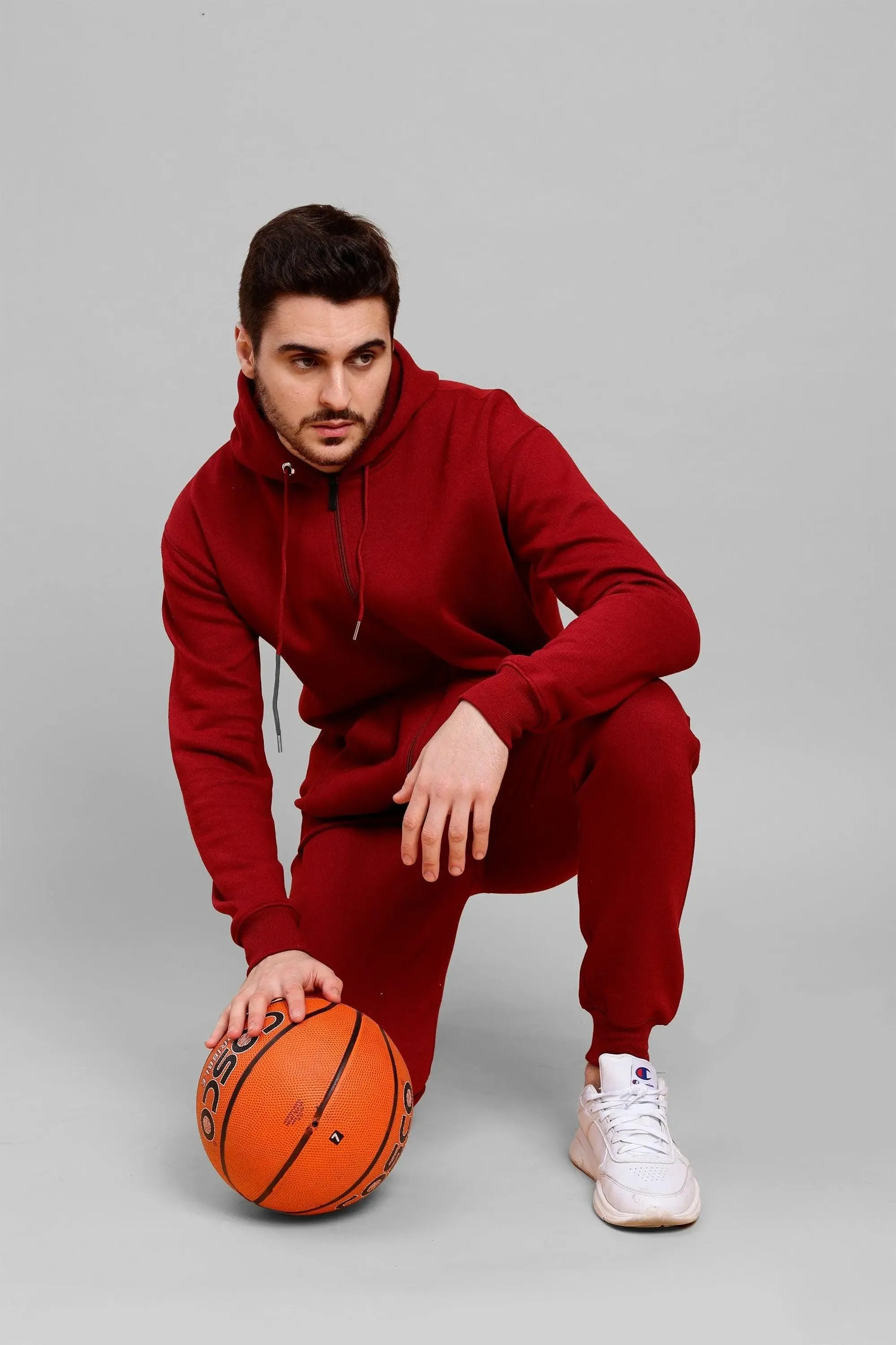 Men's Red Premium Cotton Joggers
