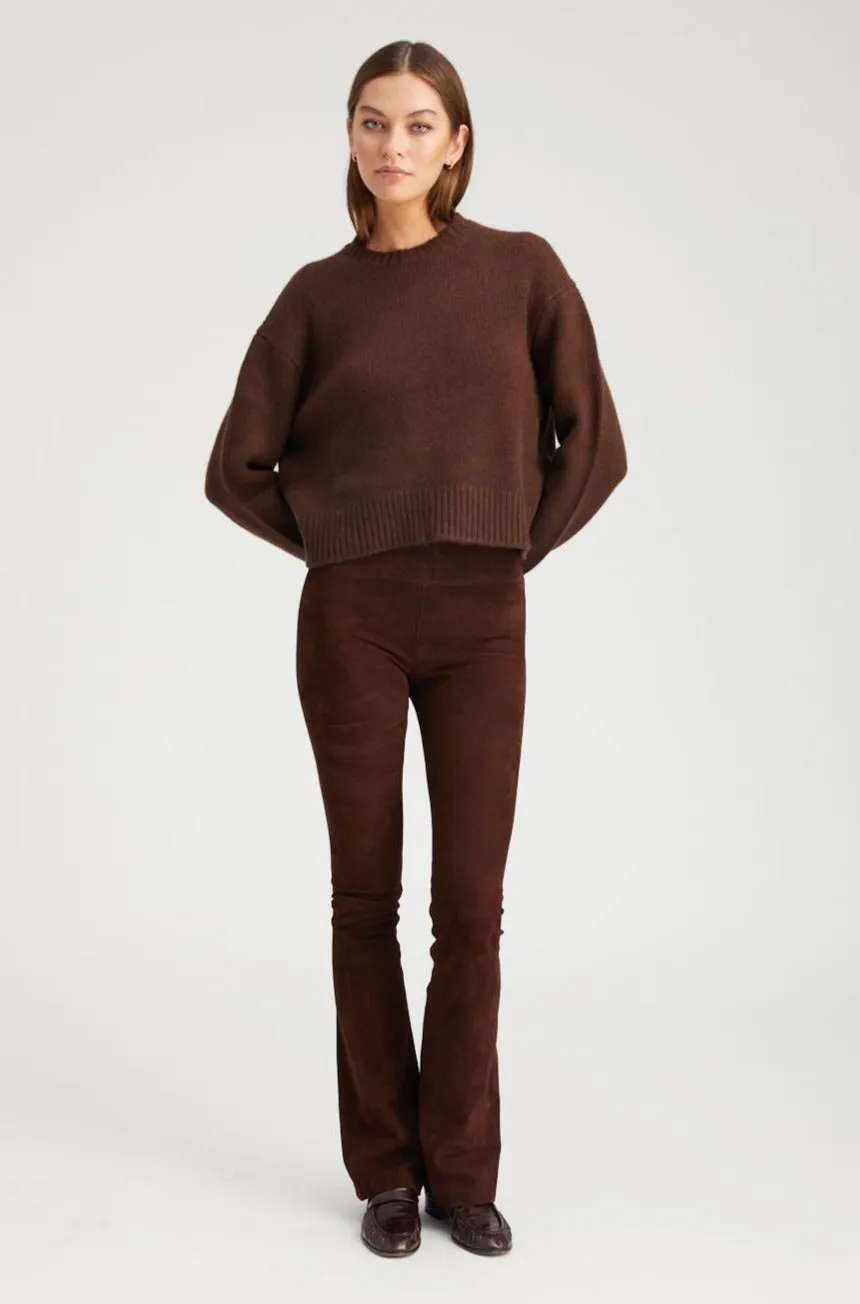 Mocha Suede Micro Flare