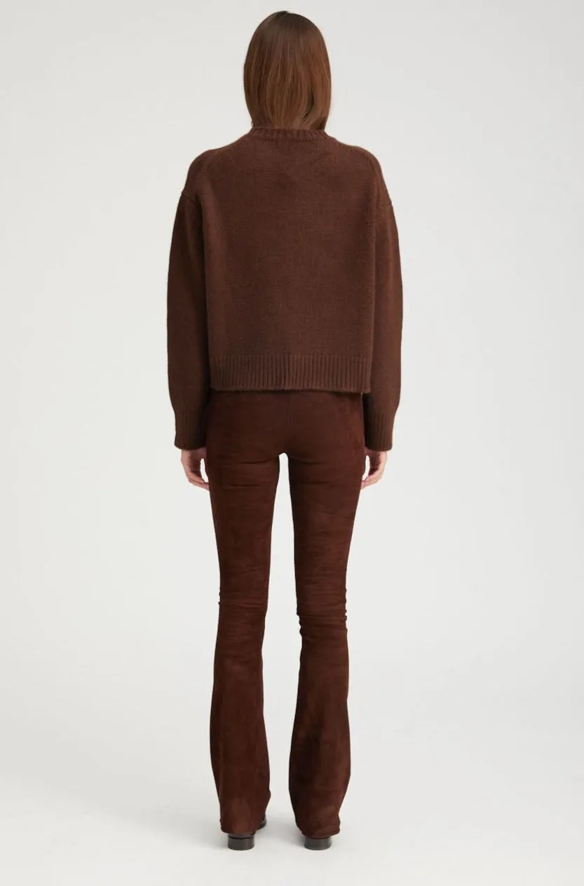 Mocha Suede Micro Flare