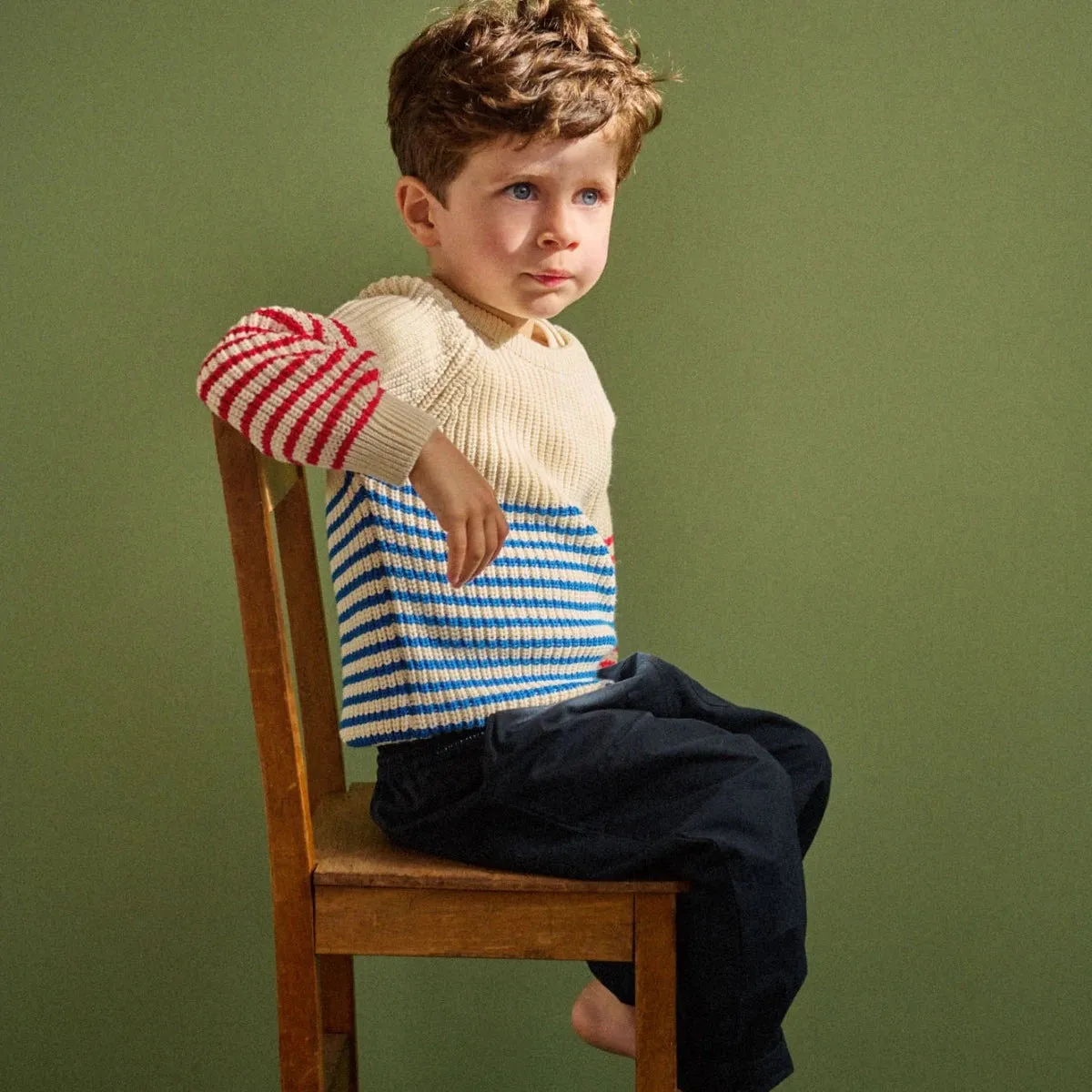 NATURE BABY BILLY JUMPER MARINER/RED SAILOR STRIPE