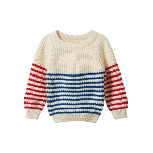 NATURE BABY BILLY JUMPER MARINER/RED SAILOR STRIPE