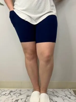 Navy Biker Shorts w/Pockets - #3508-3510