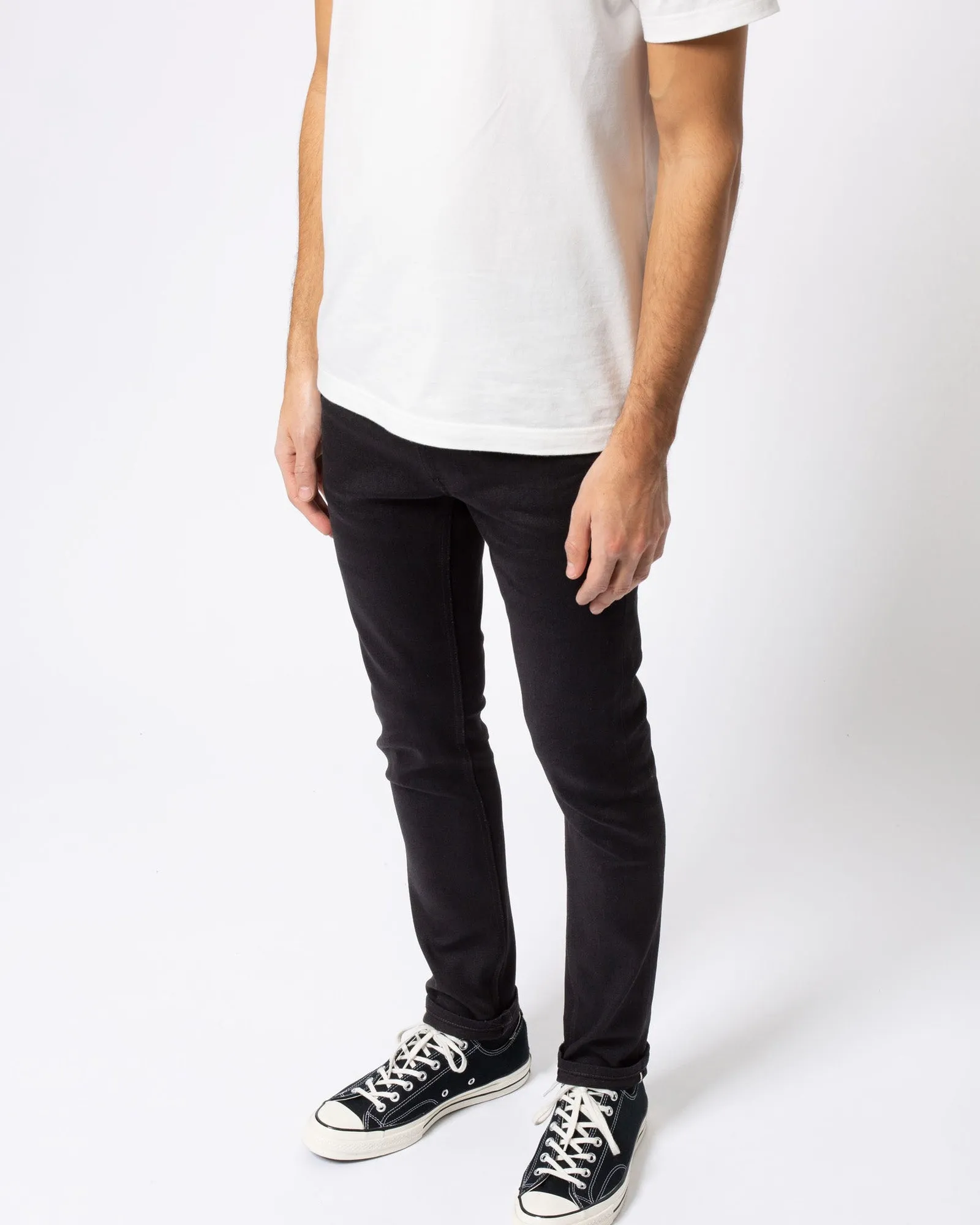 Nudie Lean Dean Slim Tapered Mens Jeans - Dry Black Selvage