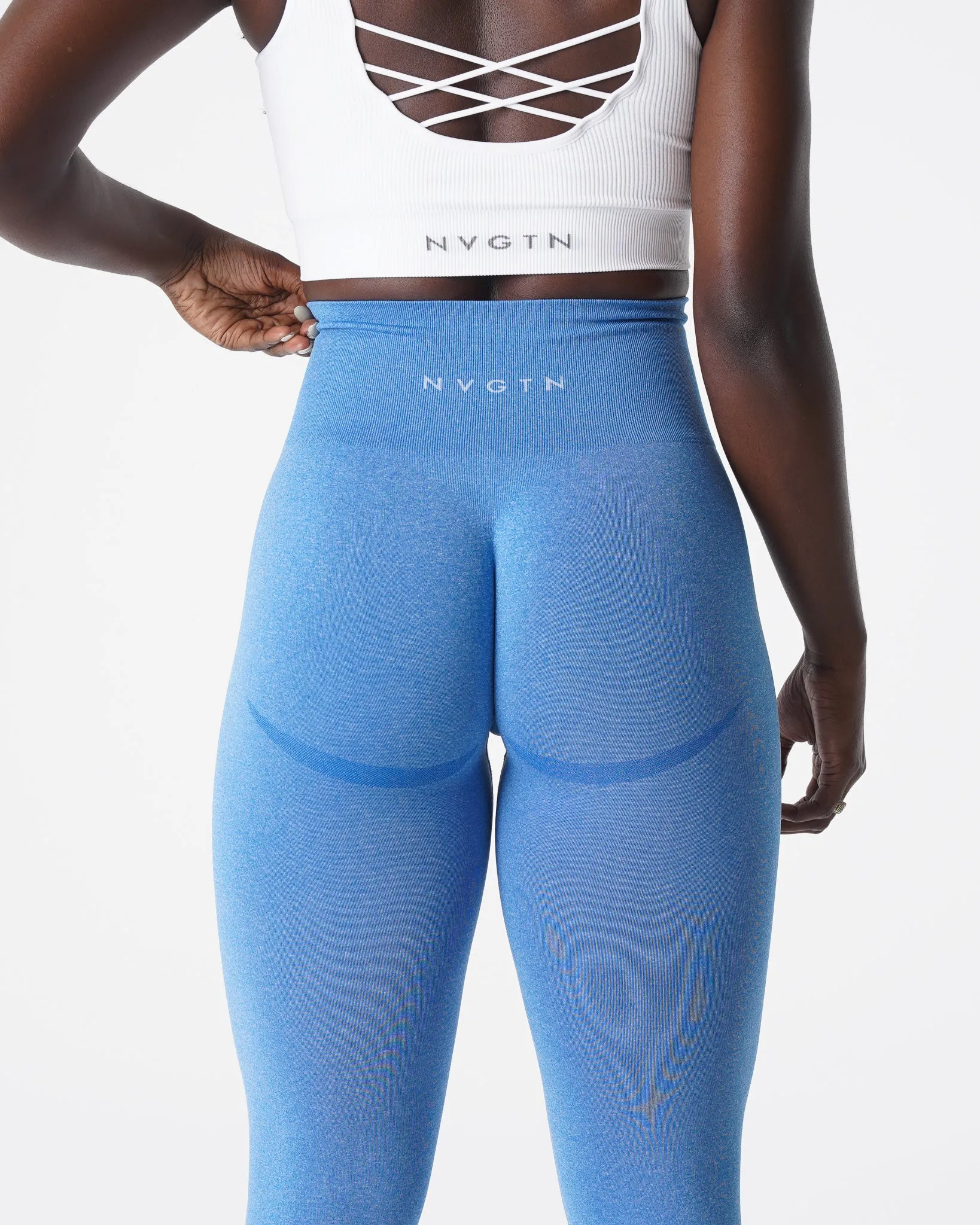 Ocean Blue Curve Seamless Leggings
