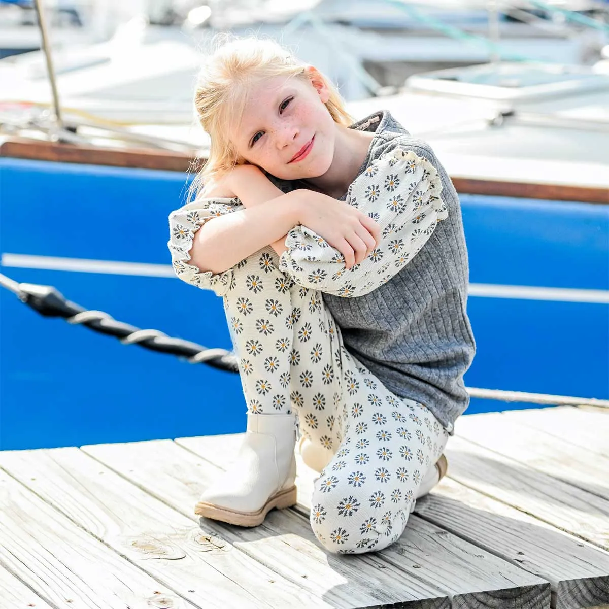 oh baby! Double Knit Legging Starburst - Cream