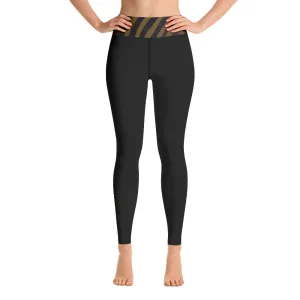 Olive Zebra Trim Yoga Leggings