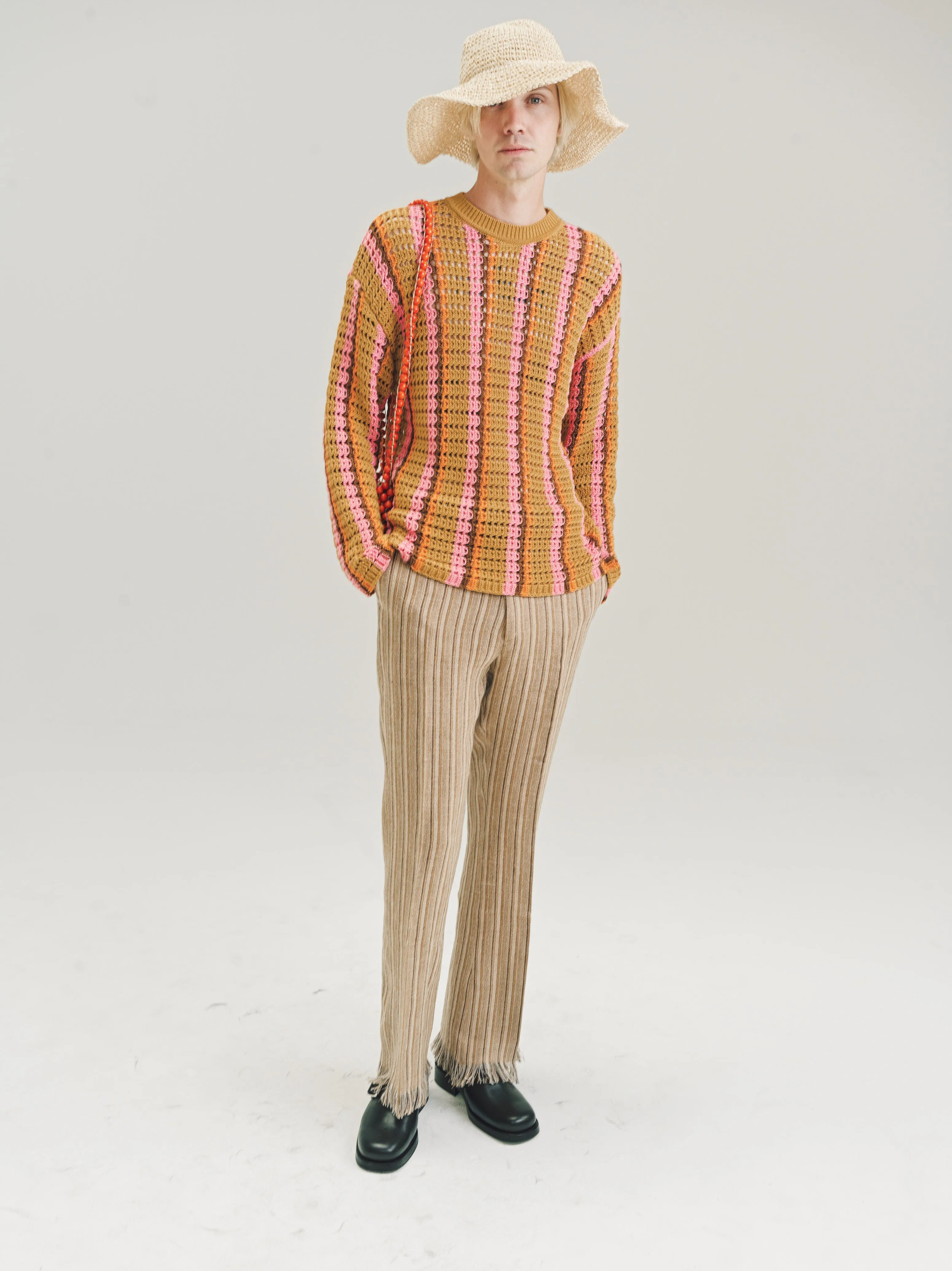 Orange Stripe Crochet Elton Jumper