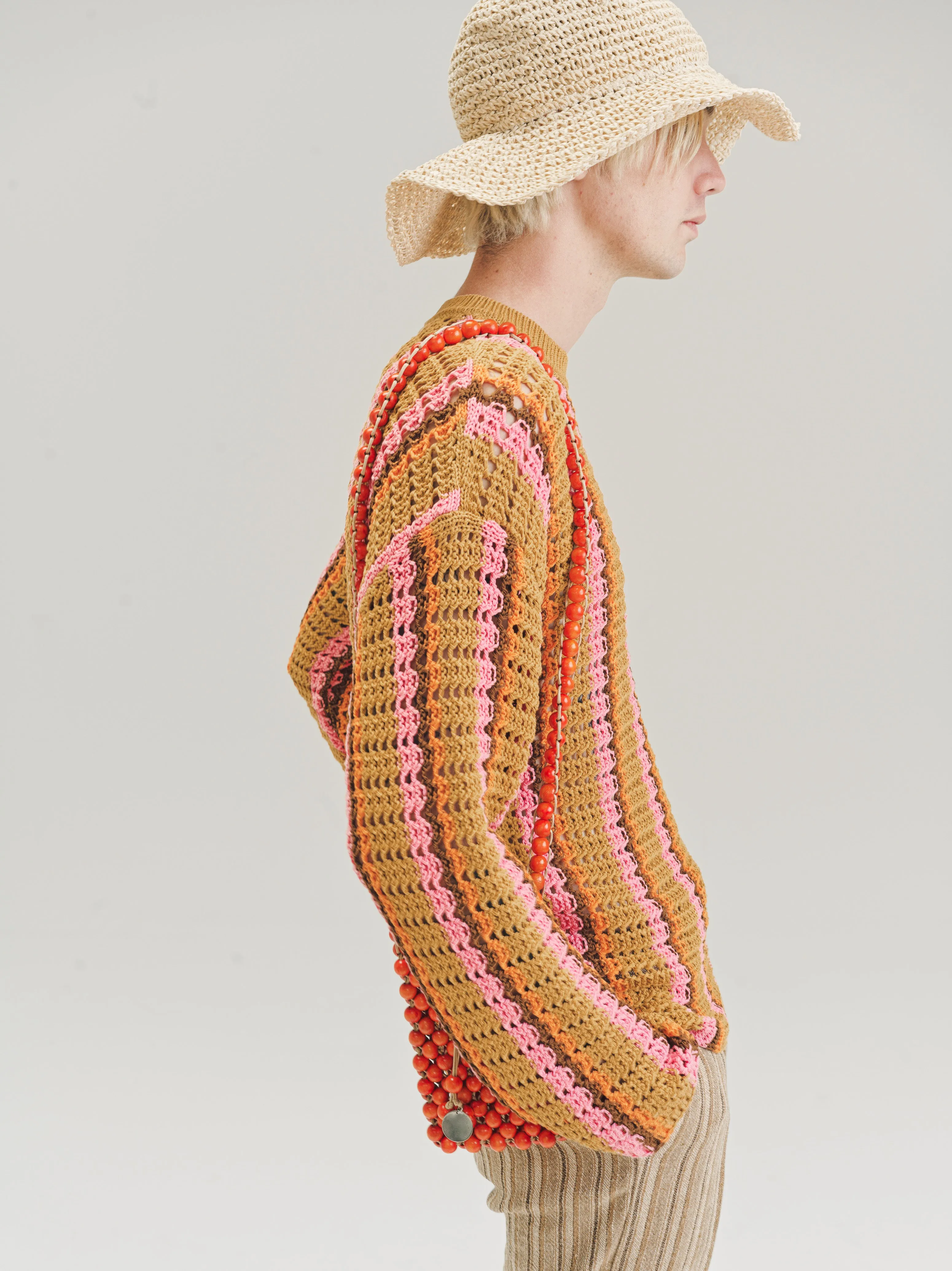 Orange Stripe Crochet Elton Jumper