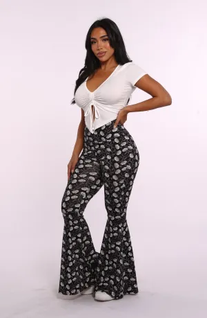 Palazzo Pants - Black Floral