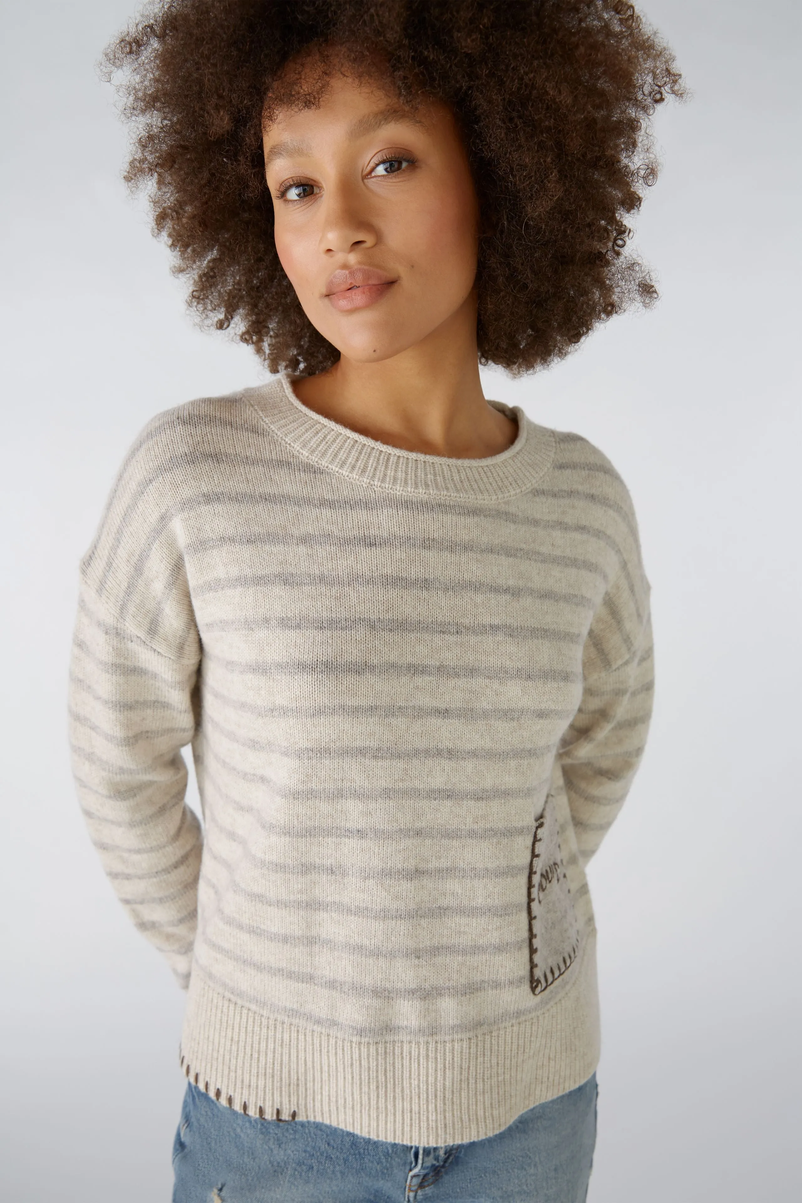 Patch Pocket Jumper in Light Stone Taupe