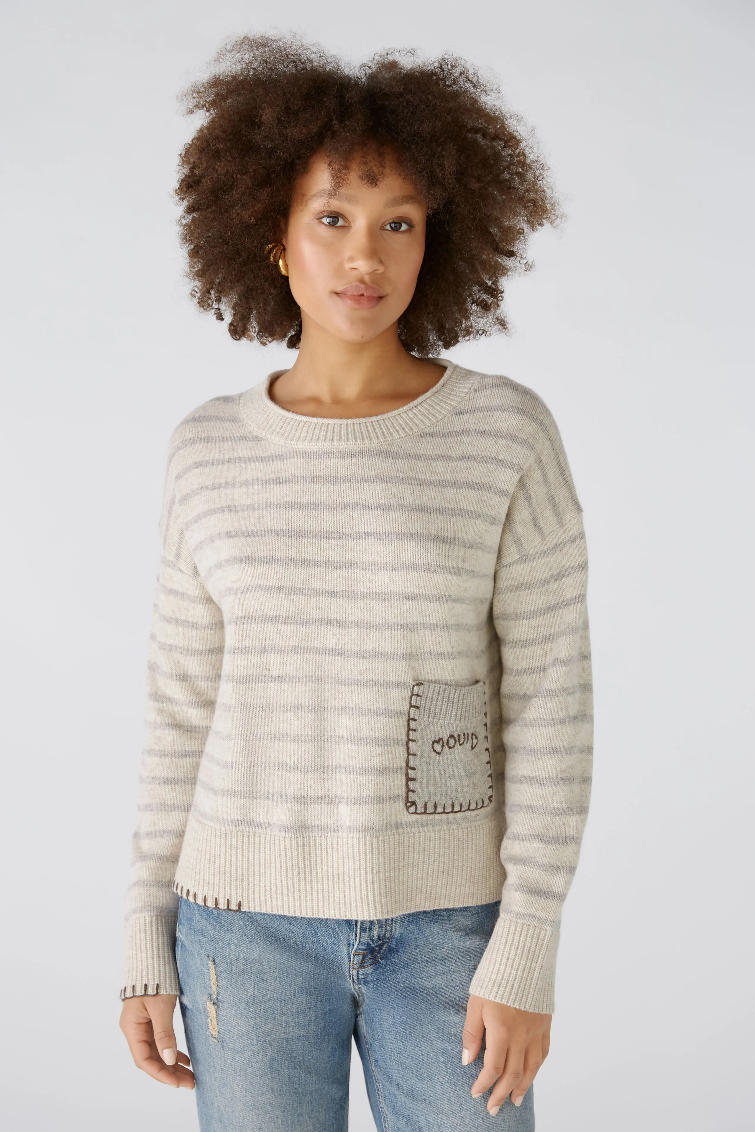 Patch Pocket Jumper in Light Stone Taupe