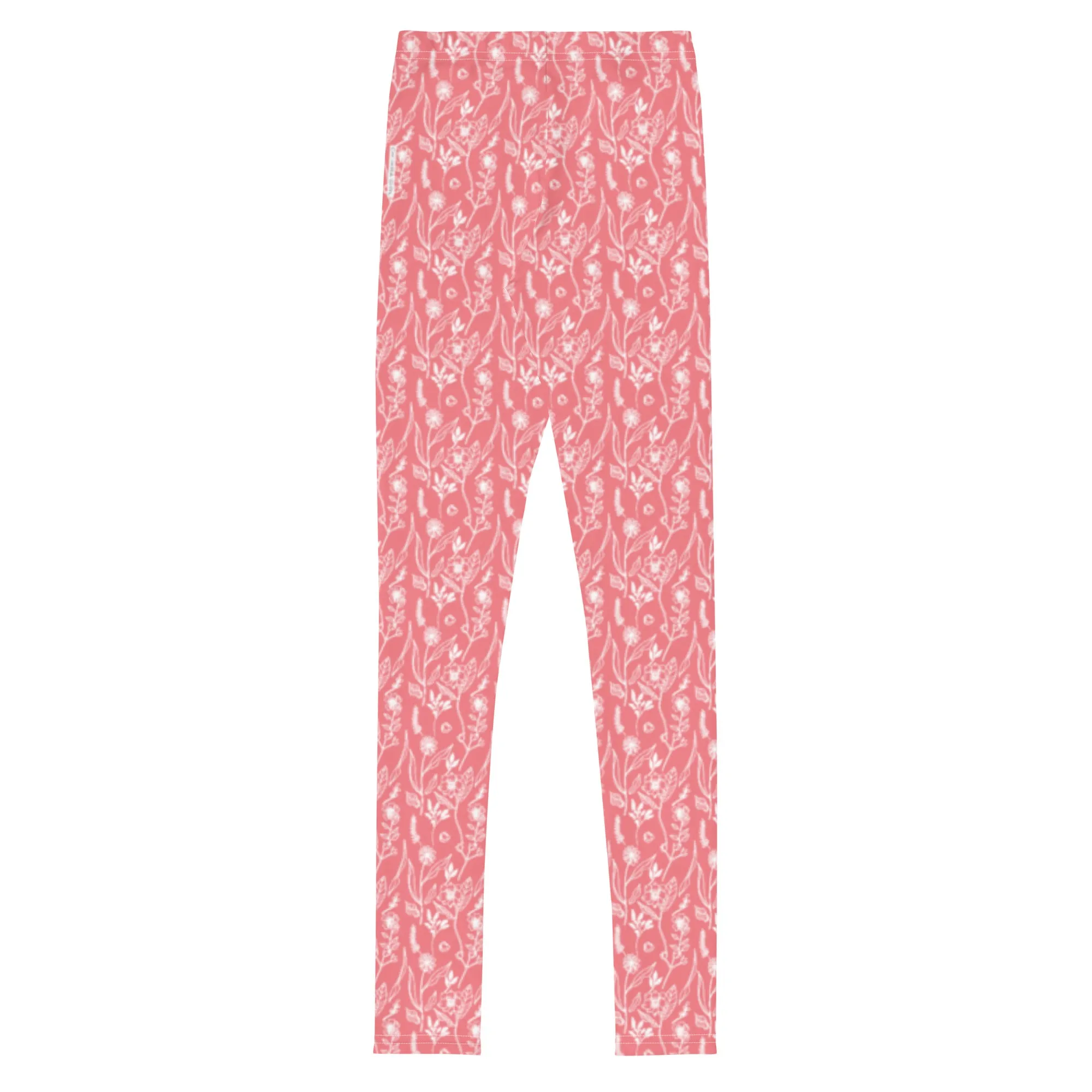 Peach Wildflower Girls Leggings