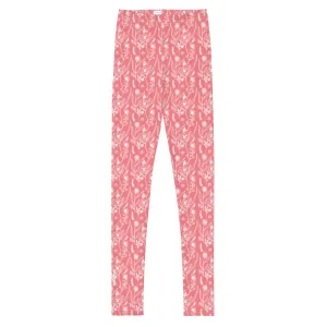 Peach Wildflower Girls Leggings