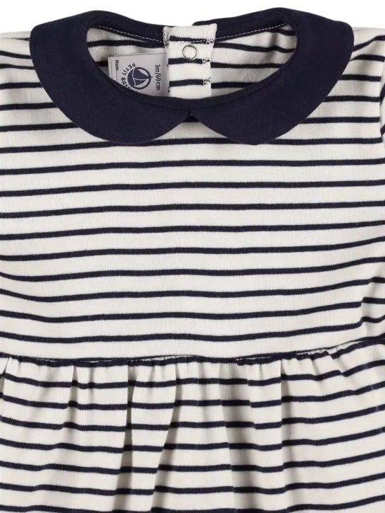 Petit Bateau   Striped cotton dress &amp; leggings 