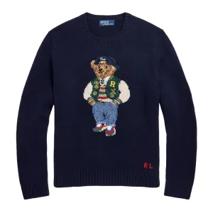 Polo Ralph Lauren Varsity Bear Ribbed Crewneck Knit Sweater