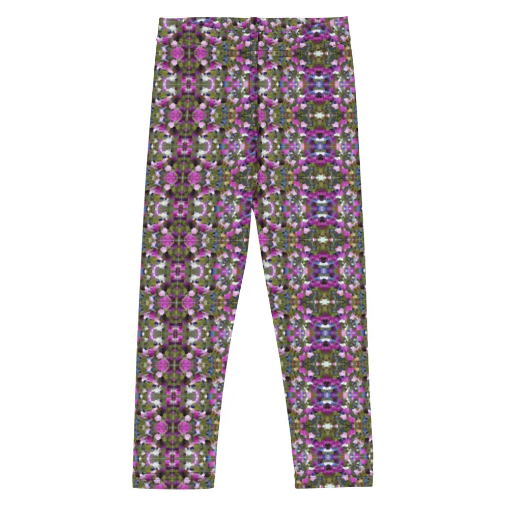 Purple Abstract Kid's Leggings, Premium Fashion Tights For Boys & Girls-Made in USA/EU/MX