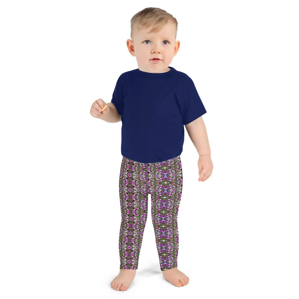 Purple Abstract Kid's Leggings, Premium Fashion Tights For Boys & Girls-Made in USA/EU/MX