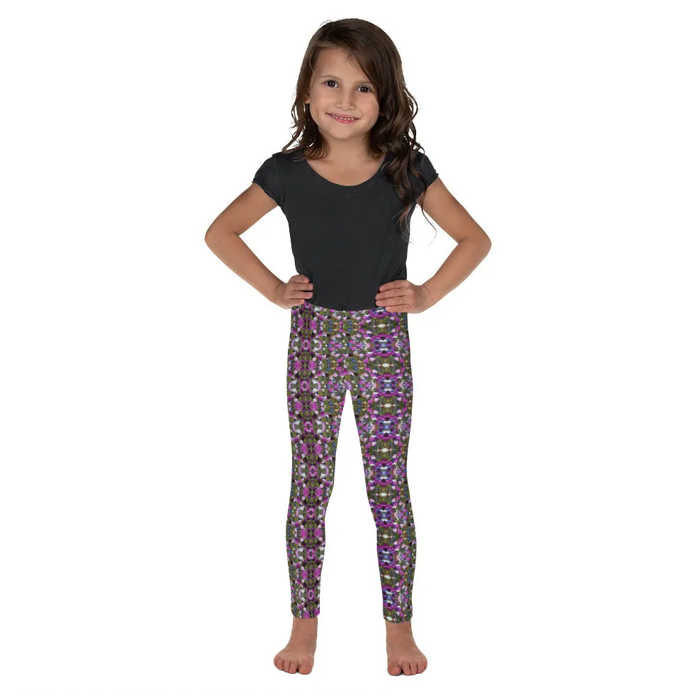 Purple Abstract Kid's Leggings, Premium Fashion Tights For Boys & Girls-Made in USA/EU/MX