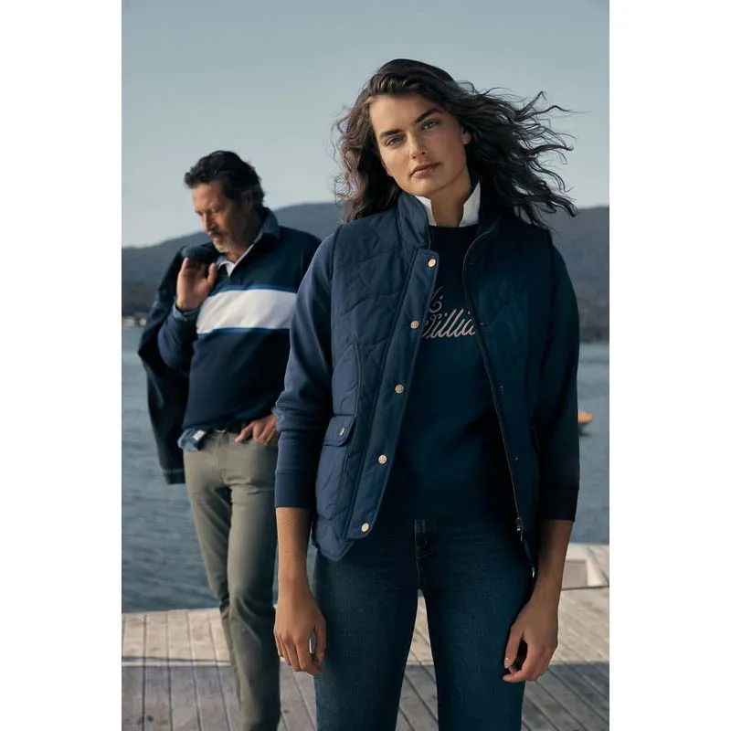 R.M.Williams Script Ladies Crew Neck Sweater - Navy/Cream