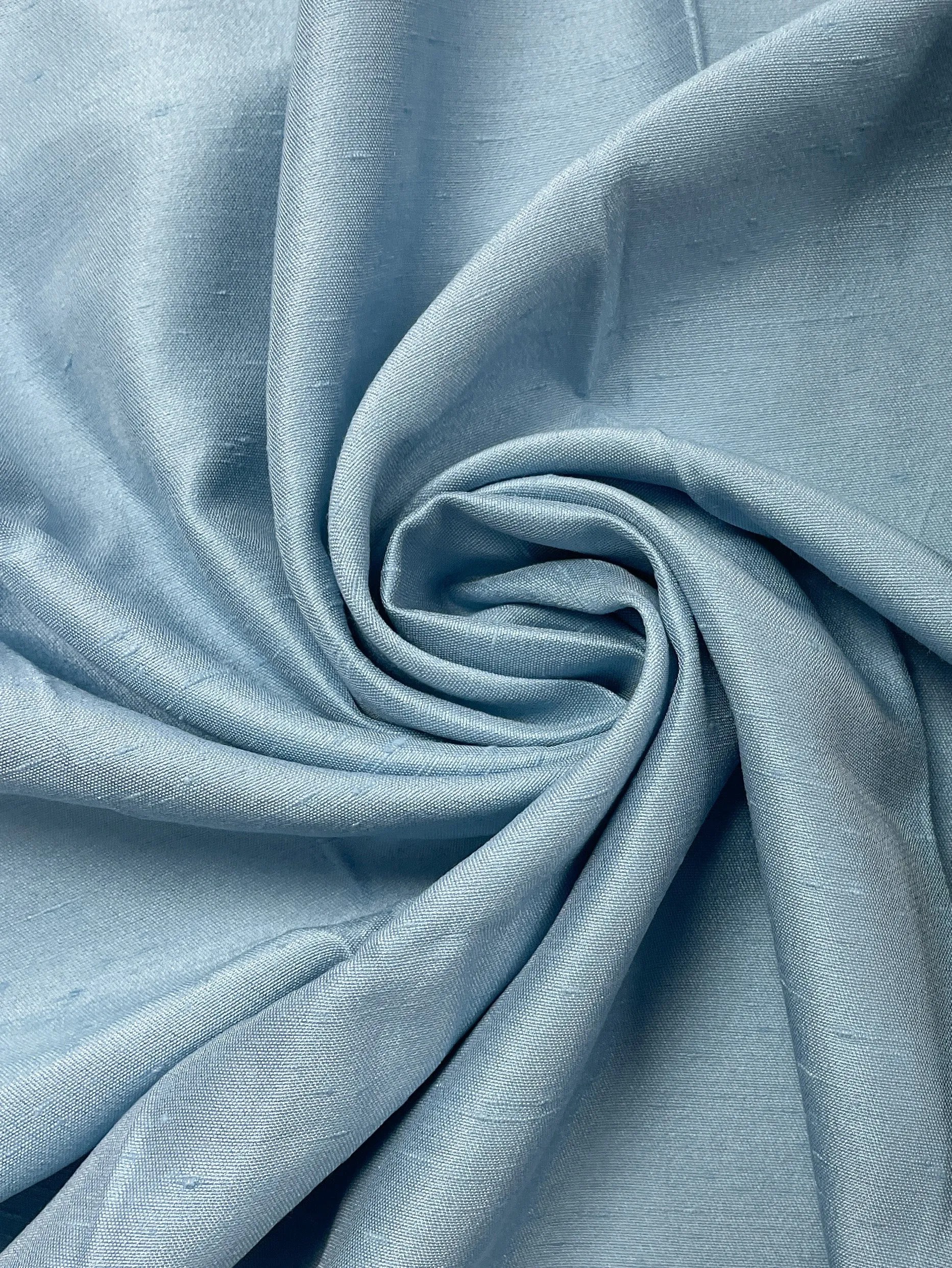 SALE 1 2/3 YD Polyester Slub Weave with Satin Back - Blue