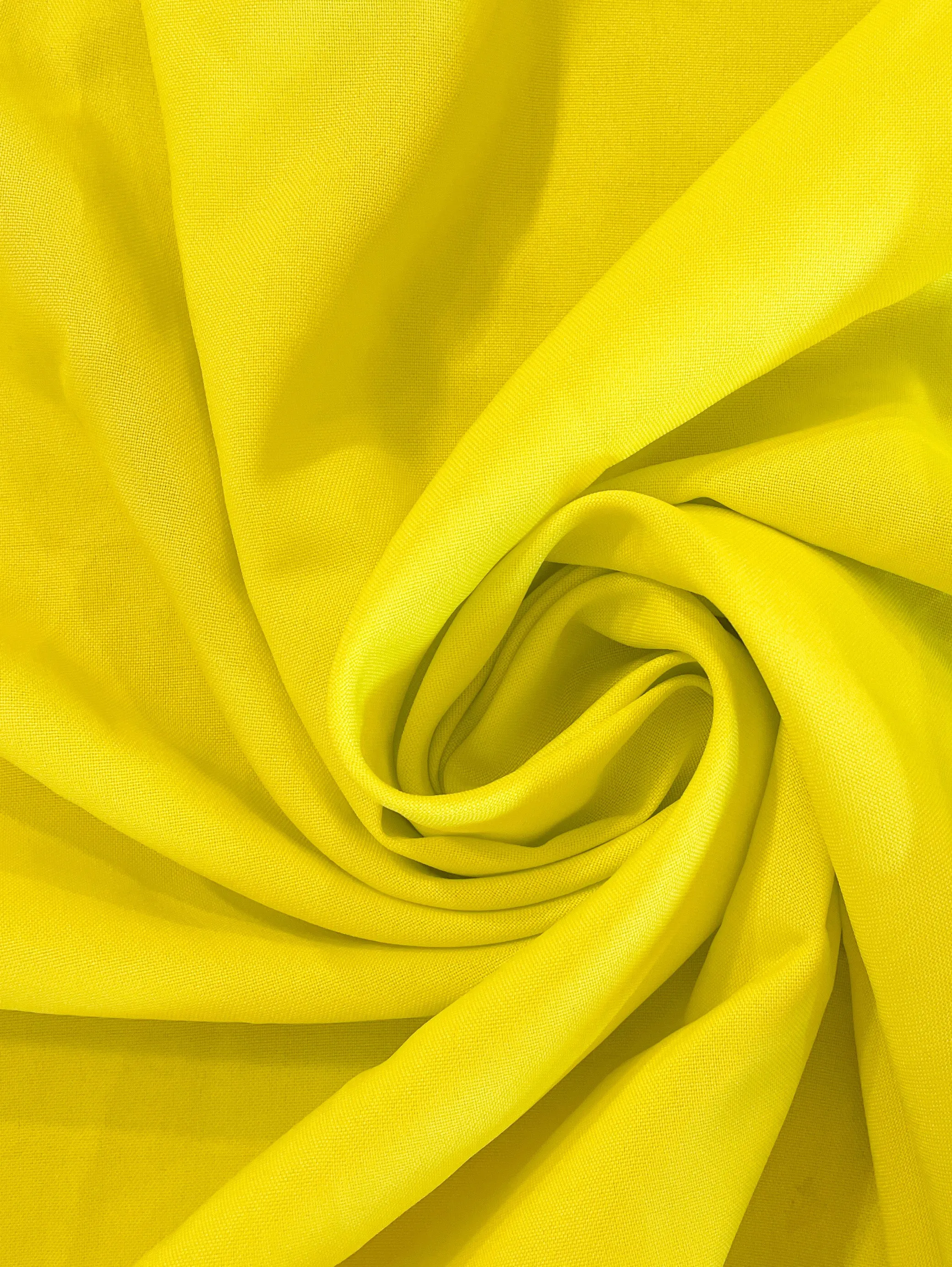 SALE 2 1/8 YD Polyester Plain Weave - Bright Yellow