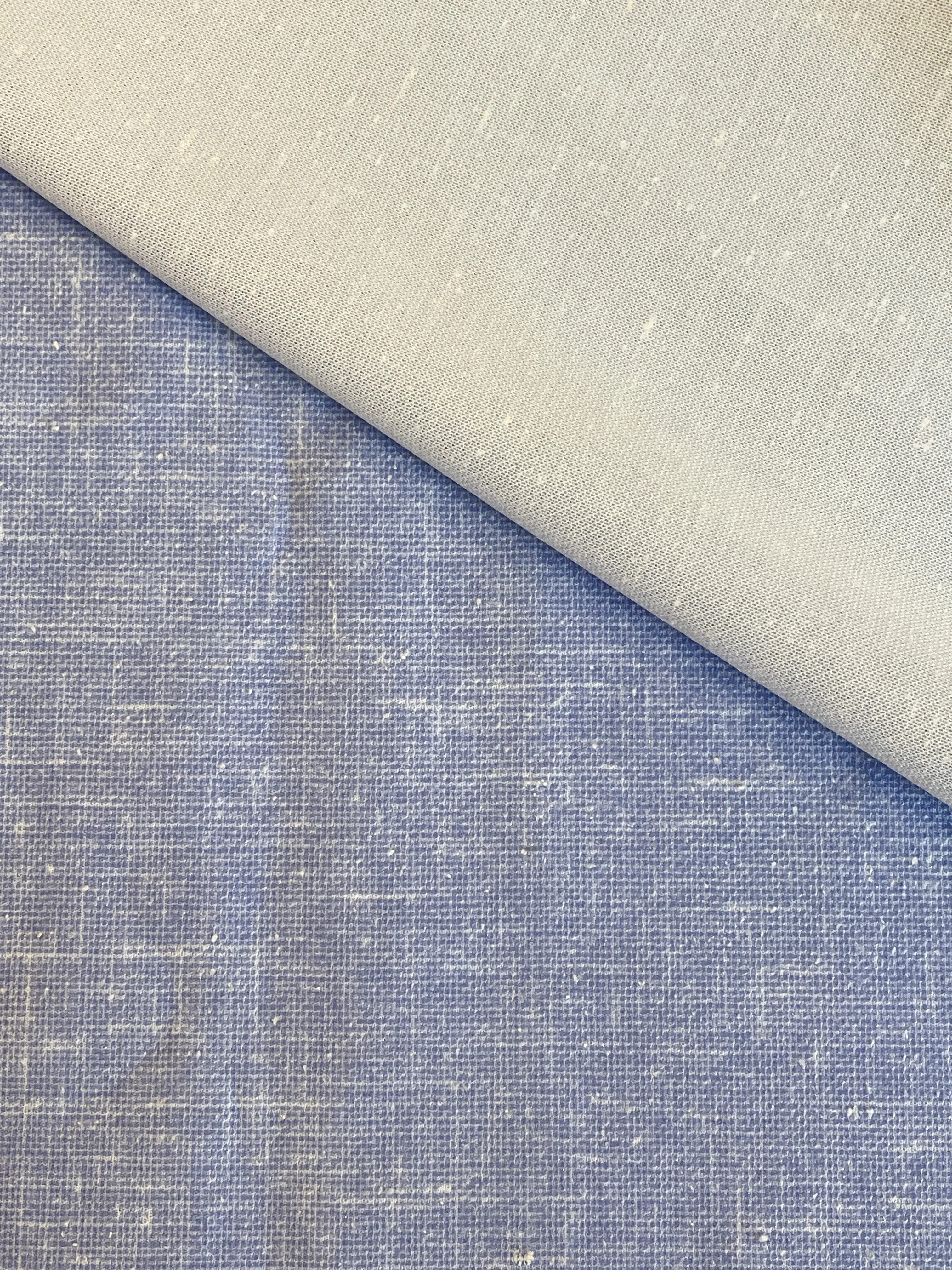 SALE 2 2/3 YD Polyester Knit Pique - Blue Slub Weave Print