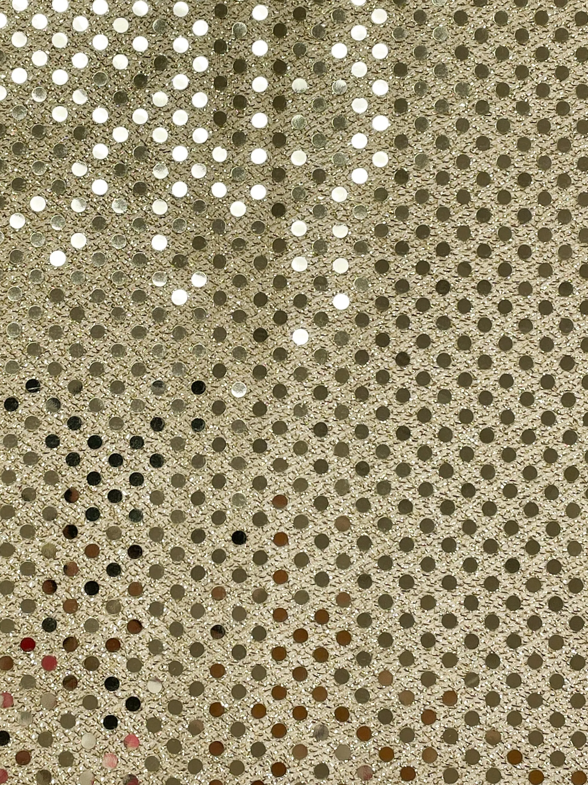 SALE 2 YD Polyester Knit Lurex with Confetti Dot - Gold