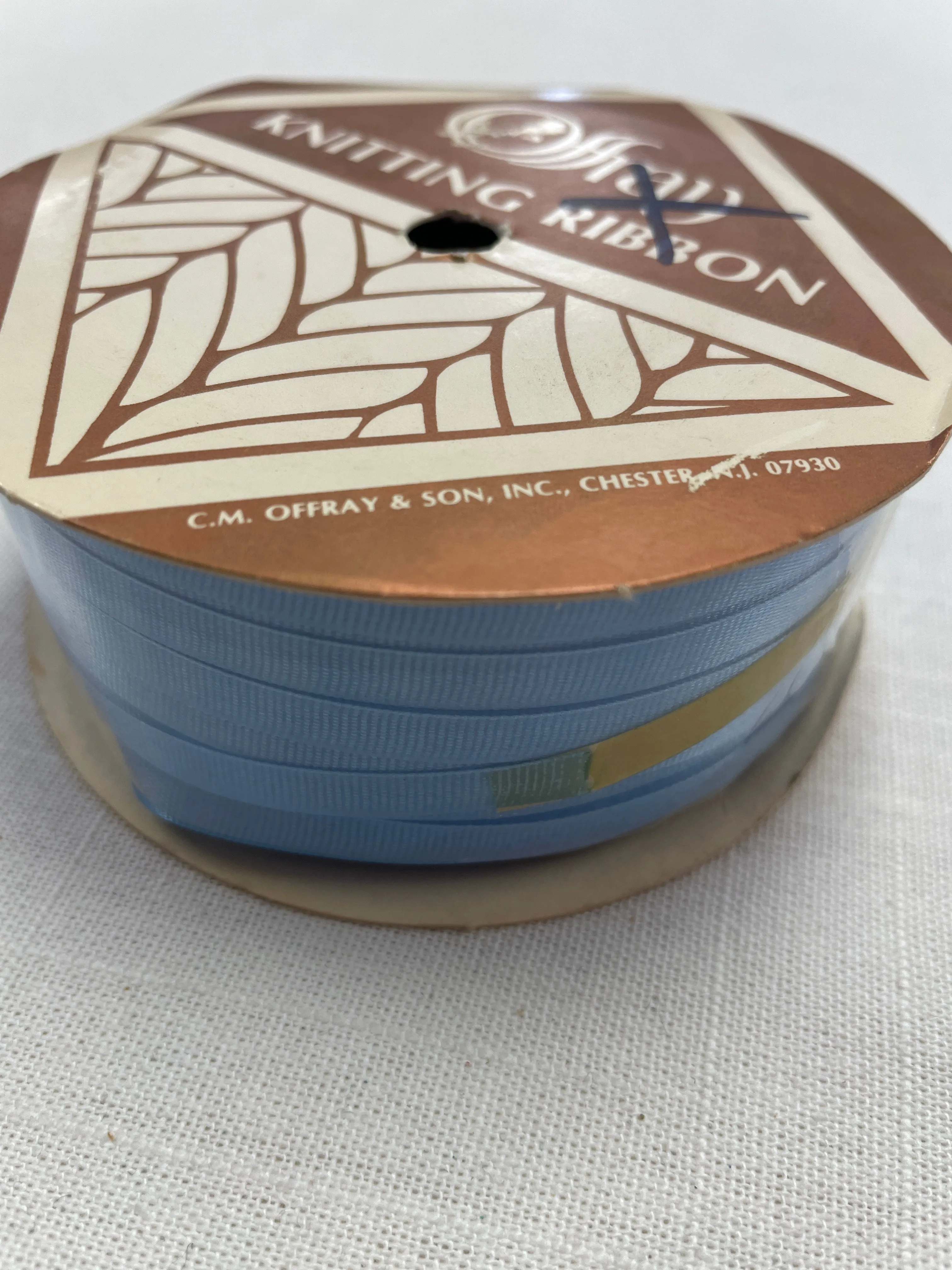 SALE Polyester Knitting Ribbon Vintage - Blue Mist