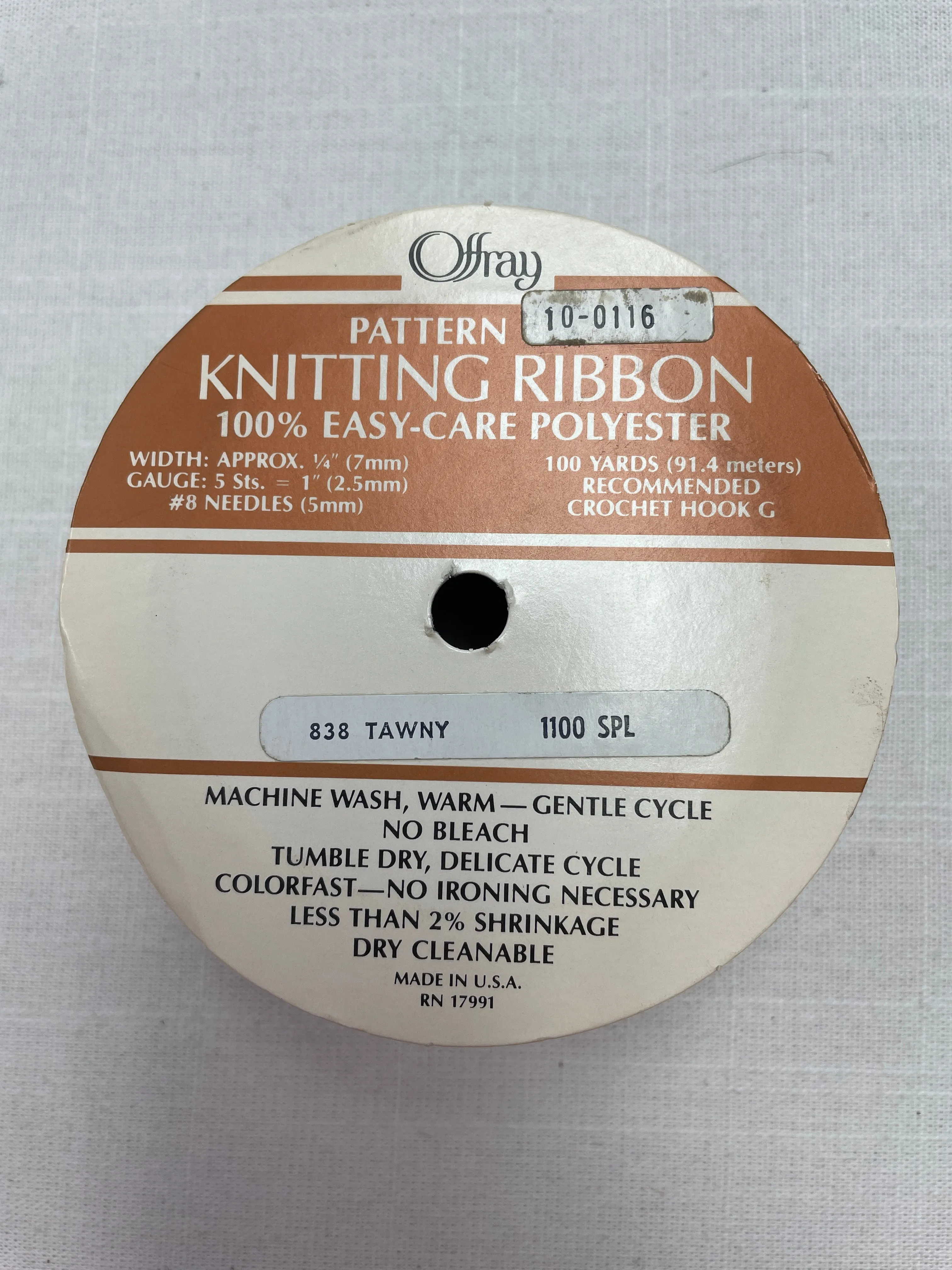 SALE Polyester Knitting Ribbon Vintage - Tawny Beige