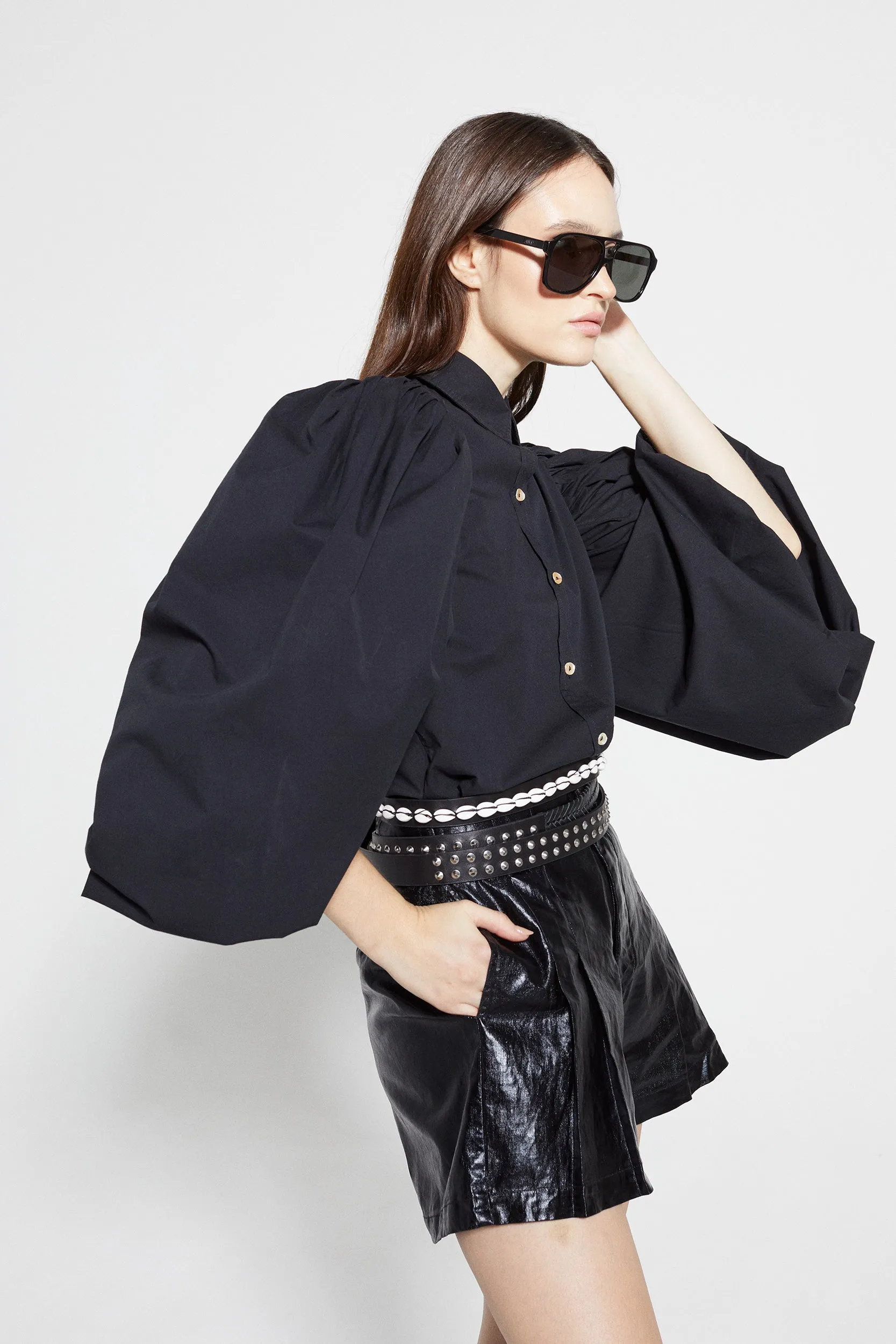 Samba Cotton Poplin Shirt - Black