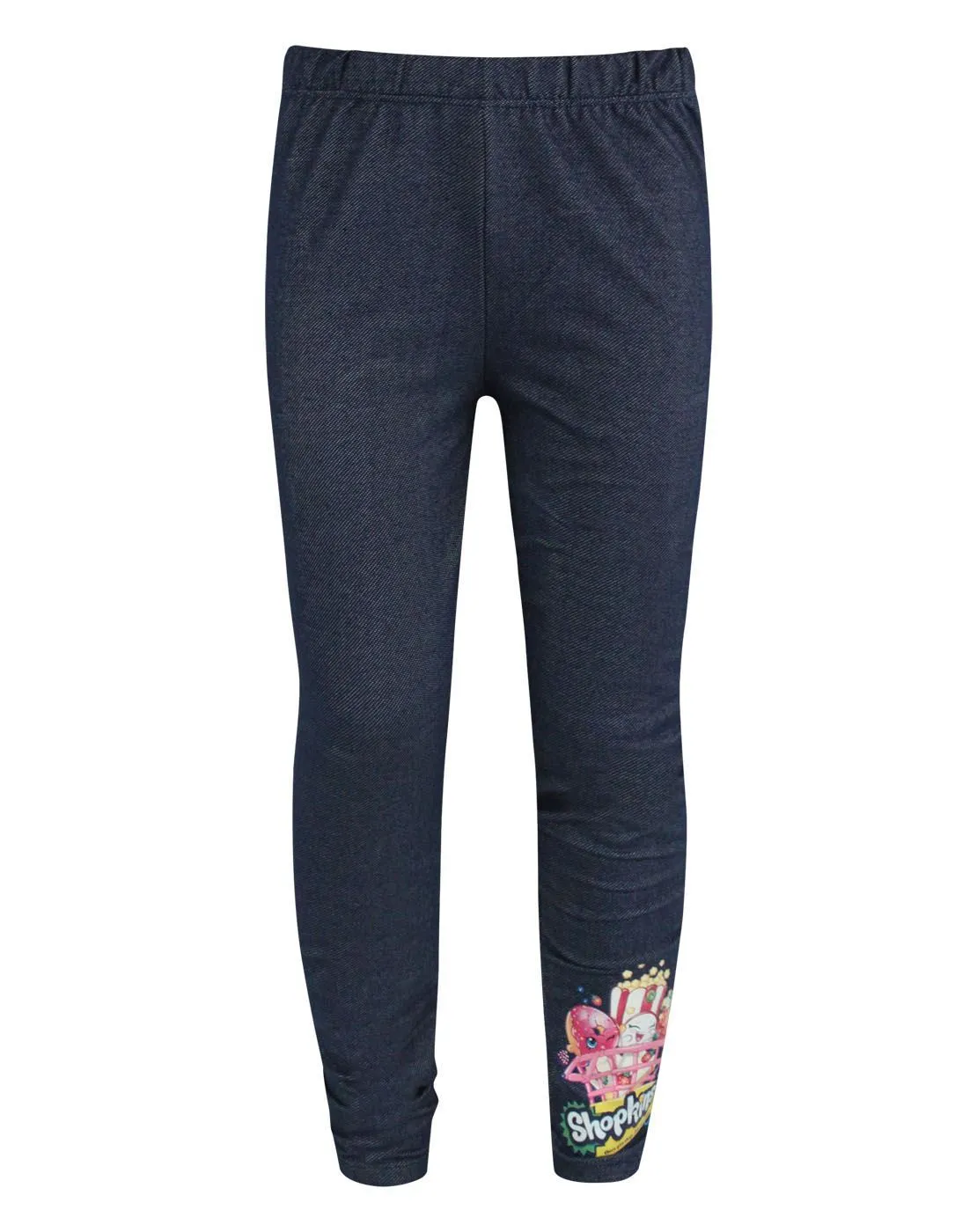Shopkins Denim Look Girl's Character Leggings - Navy