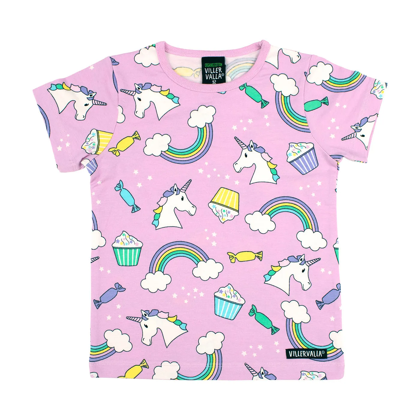 Short sleeve top- unicorn, bloom: Size 2Y