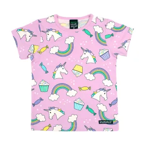 Short sleeve top- unicorn, bloom: Size 2Y