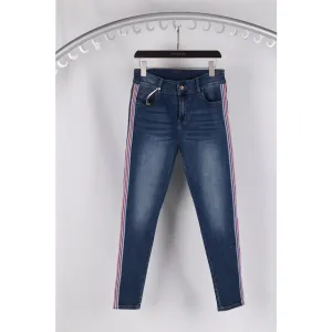 Side Lurex Striped Jeans