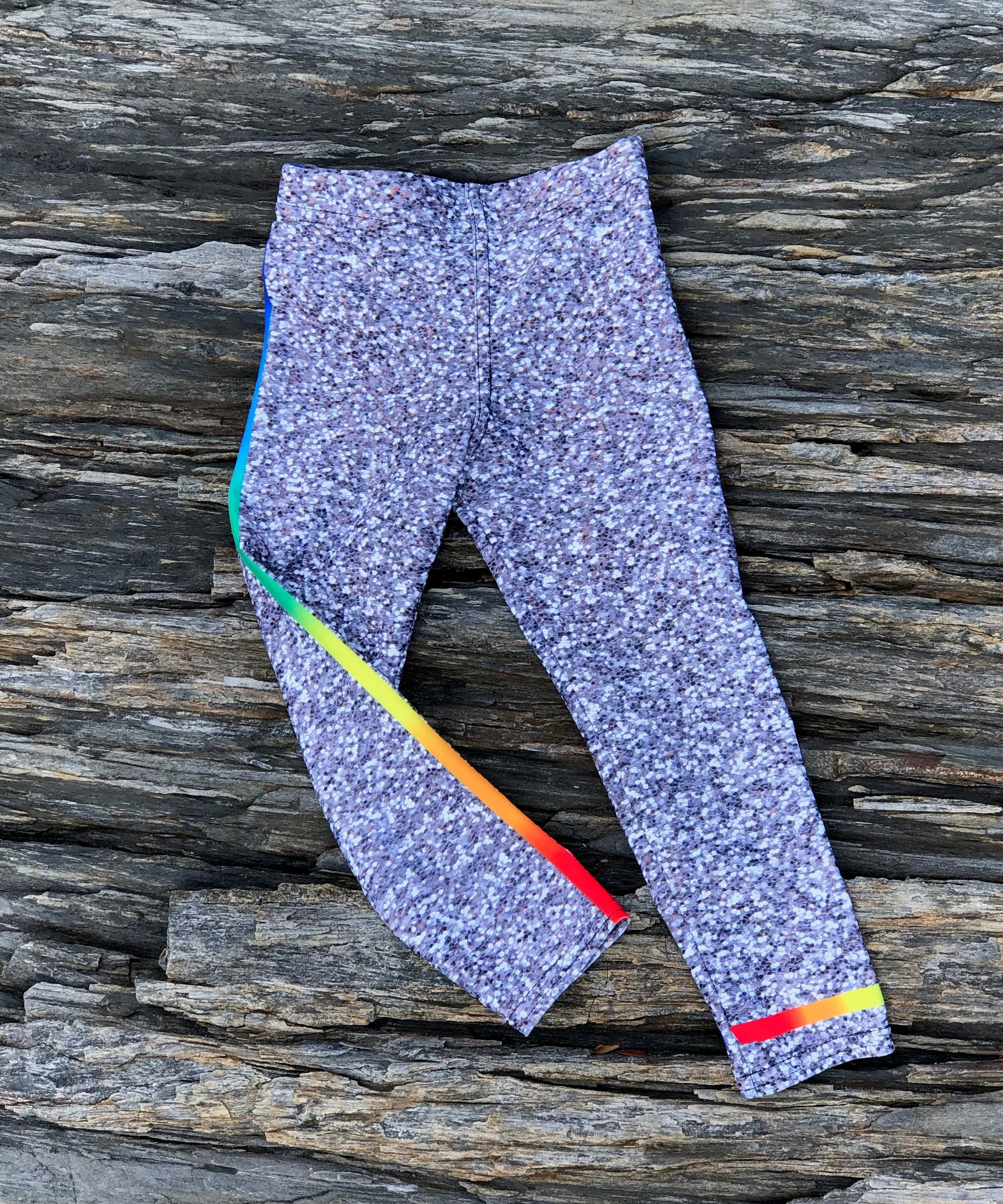 Silver Glitter Girls Leggings