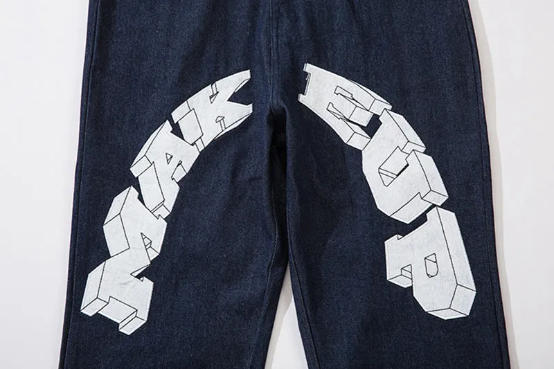 Stars Embroidery Style Loose Jeans