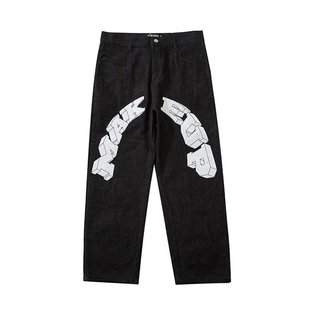 Stars Embroidery Style Loose Jeans